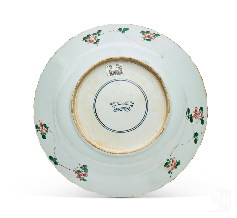 清康熙 五彩花籃紋大盤  CHINA, QING DYNASTY, KANGXI PERIOD (1662-1722) - 图2